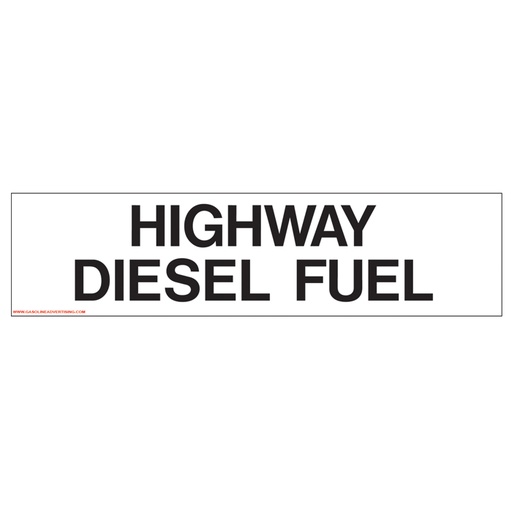 Pump Ad. Panel Decal - HIGHWAY DIESEL FUEL