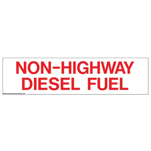 Pump Ad. Panel Decal - NON-HIGHWAY DIESEL FUEL