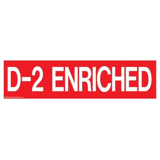 Pump Ad. Panel Decal - D-2 ENRICHED