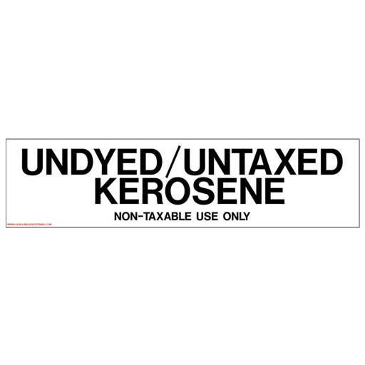 Pump Ad. Panel Decal - UNDYED UNTAXED KEROSENE