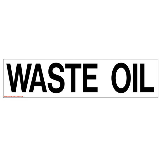 Pump Ad. Panel Decal - WASTE OIL