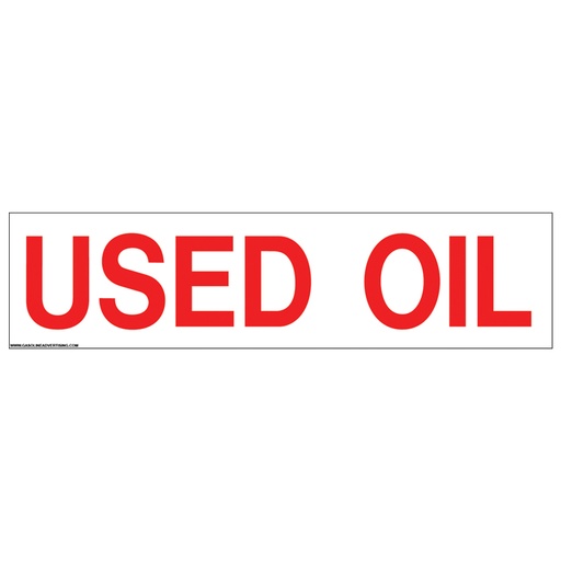 Pump Ad. Panel Decal - USED OIL