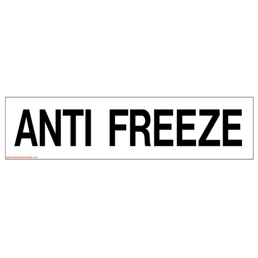 Pump Ad. Panel Decal - ANTI FREEZE