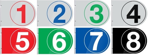 Pump Number Flag Mount 14" Rectangular Signs