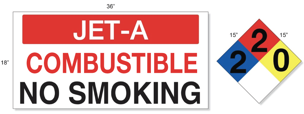 [G-3618-15JET-A] AST JET-A High Performance Graphic Set - 1 Each NFPA & Tank Decal