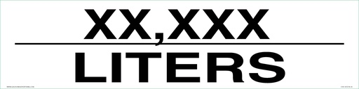 [CVD-HTZ19L-B] CVD-HTZ19L-B AST - 24"W x 6"H - "XXX LITERS" Black on White decal