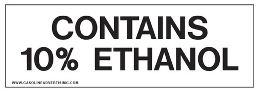 [D-201] D-201 2" X 6" "CONTAINS 10% ETHANOL" Blk On White