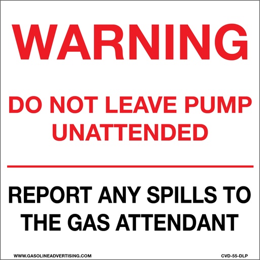 [CVD-55-DLP] CVD-55-DLP - 5"W X 5"H - DO NOT LEAVE PUMPS... Decal