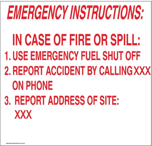 [CVD-66-EI] CVD-66-EI - 6"W x 6"H EMERGENCY INSTRUCTIONS: Decal