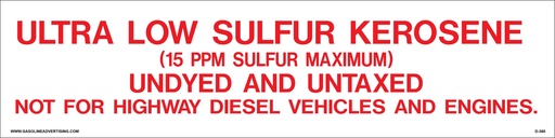 D-360 - Pump Ad. Panel Decal - ULTRA LOW SUL...