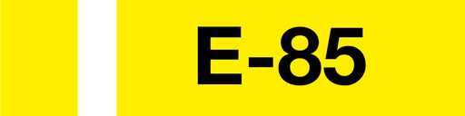 [CAS-246-E85] CAS-246-E85 - 24" X 6" "E-85" 3" high letters w/ 4" Yellow band; 2" white band w/ 2"- Black letters on Yellow background - Aluminum Sign