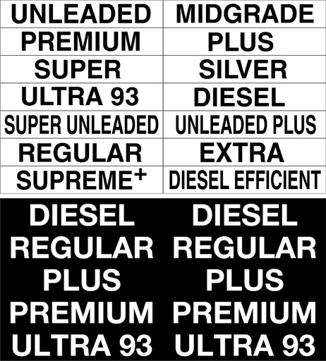 Price Sign ID's - 6"W x 1.5"H