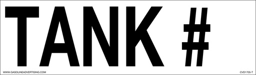 [D-123-T#] D-123-T# - 12"W X 3"H - TANK #  Decal - Black on White