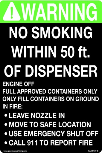 [CAS-HTZ7-C] CAS-HTZ7-C - 18" x 24" Metal - No Smoking...