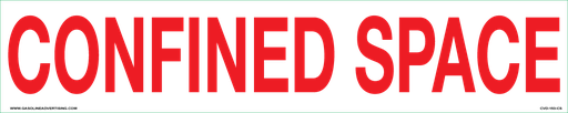 [CVD-153-CS-R] CVD-153-CS-R - 15"W x 3"H - "CONFINED SPACE" 2" high Red letters on White background decal