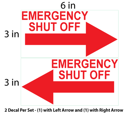 CVD-63-ESO-RL - Each Decal 6" x 3" Red on Clear Decal - 2 Decals Per - (1) Left Arrow and (1) Right Arrow