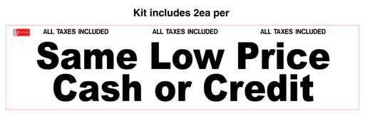 [CK-442] CK-442 5.75" x 29.75" CONVERSION MAGNETS "SAME LOW PRICE CASH OR CREDIT" Black letters on White Background Magnet