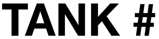 [D-308-T#] D-308-T#   30" X 8" "TANK #" 6" high black letters on white background decal