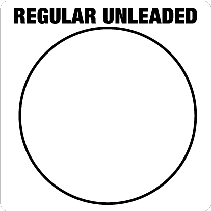 [DGS-66-REG] DGS-66-REG - 5.75" x 5.75" "REGULAR UNLEADED" Black on White with API Symbol