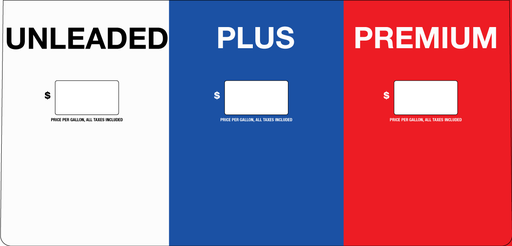 [DG10-PO33-UPP] DG10-PO33-UPP - 3 Grade Overlay - Unleaded - Plus - Premium