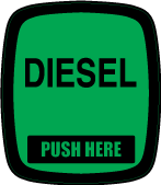 [SG4-DSL-BG] SG4-DSL-BG Ovation Actuator Graphic - DIESEL -Black on Green