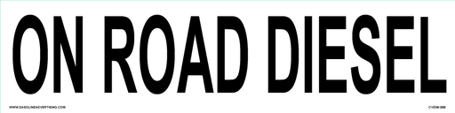 CVD08-28B - 12" x 3" "ON ROAD DIESEL" Black on White Decal