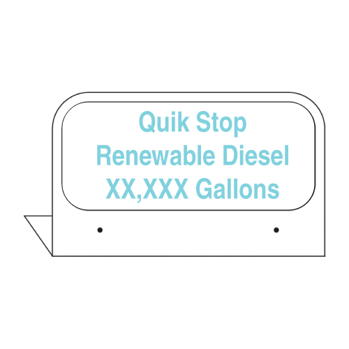 [CFPI21-RD] CFPI21-RD Custom Fill Id Tag "Quik Stop Renewable Diesel XXX" Turquoise on White