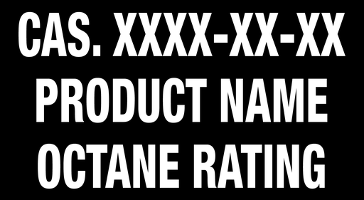 [HPD-2614-GAS] HPD-2614-GAS - 25.5"W X 14"H - CAS Unleaded Gasoline Octane - White letters on Black background 3M w/ lamination