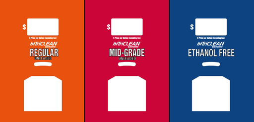 [DG10-PO31-CTGEF] DG10-PO31-CTGEF 3 Product ID Overlay-Regular Unleaded, Mid-Grade Unleaded, Ethanol Free - TriClean