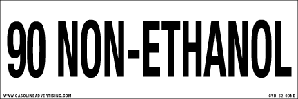 [CVD-62-90NE] CVD-62-90NE 6"w x 2"h "90 Non-Ethanol" Black on White background decal