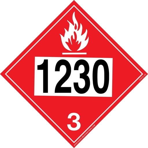 [D-1230] D-1230 - 10.75"W X 10.75"H - D.O.T PLACARD SIGN UN - 1230 Decal