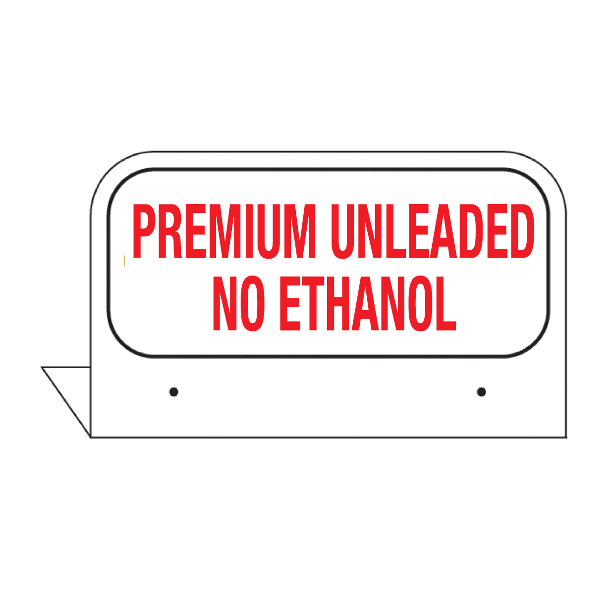 [CFPI-PUNE] CFPI-PUNE - 3.5" x 2.625" Fill Pipe ID Tag "PREMIUM UNLEADED NO ETHANOL"