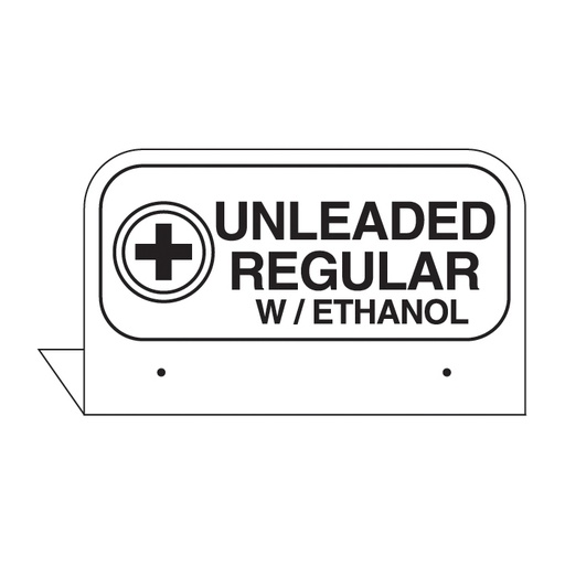 [FPI-20] FPI-20 - 3.5" x 2.625" Fill Pipe ID Tag "UNLEADED REGULAR W/ ETHANOL"