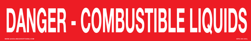 [HPD-244-DCL] HPD-244-DCL - 24" x 4" 3M Laminated Decal - DANGER COMBUSTIBLE LIQUIDS