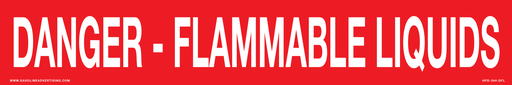 [HPD-244-DFL] HPD-244-DFL - 24" x 4" 3M Laminated Decal - DANGER FLAMMABLE LIQUIDS