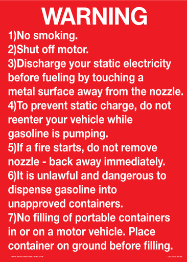[CAS-1014-WARN] CAS-1014-WARN - 10" x 14" Aluminum Sign - WARNING INSTRUCTIONS
