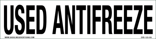 CVD-123-UA - 12"W X 3"H - USED ANTIFREEZE Decal