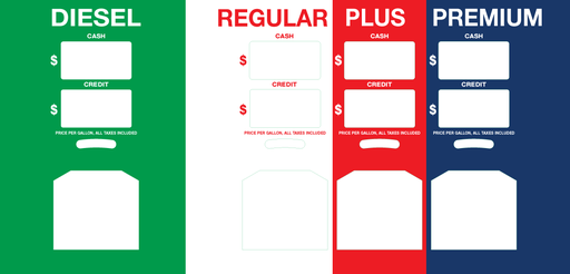 [DG10-PO42-DRPP] DG10-PO42-DRPP - 4 Product ID Overlay - Cash and Credit Pricing - Diesel - Regular - Plus - Premium