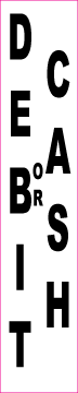 [M2-ID-DEBCAS-V] M2-ID-DEBCAS-V - 1"W X 5"H - Debit or Cash  -  Vertical Decal