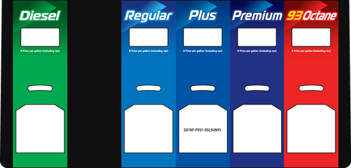 [DG10P-PO51-DSLSUN93] DG10P-PO51-DSLSUN93 4+1 Sunoco Encore Premium Dispenser Product ID Overlay - E6S0905G055