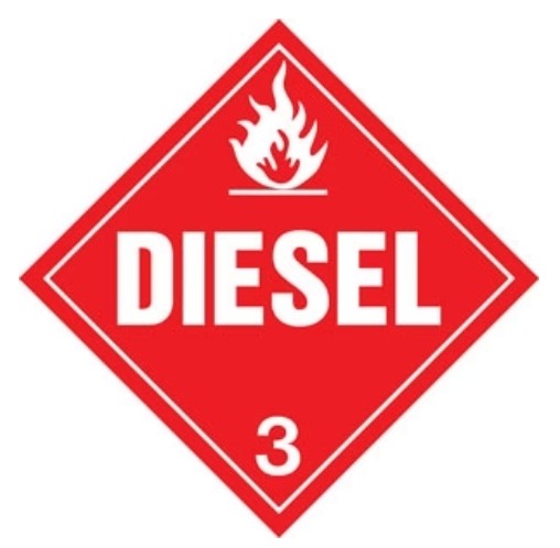 [D-15DSL] D-15DSL - 15" x 15" DIESEL D.O.T. Decal