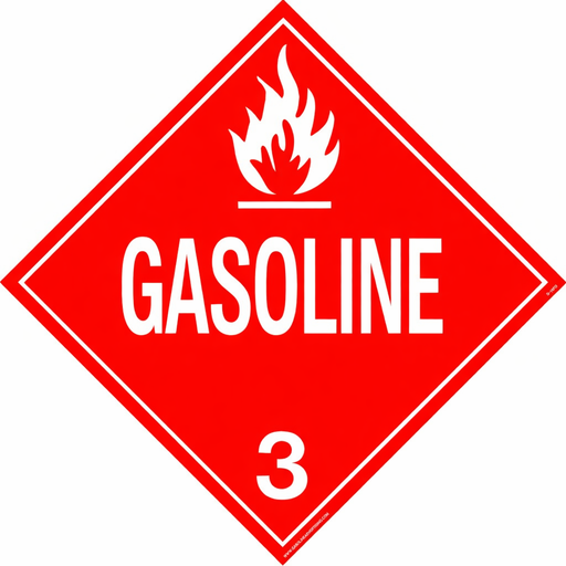 D-15GAS - 15" x 15" GASOLINE D.O.T. Decal