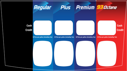 [DG42-PO42-SUN-93OCT] DG42-PO42-SUN-93OCT Brand Panel for Ovation 2 Sunoco - 93 Octane - Cash and Credit Pricing