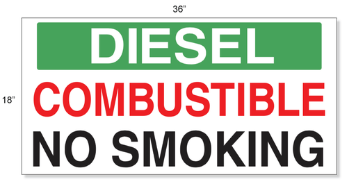 [HPD-1802] AST Diesel Decal - 36"w X 18"h - Diesel Combustible No Smoking
