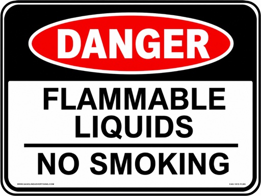 [CAS-1612-FLNS] CAS-1612-FLNS - 16"W X 12.0"H - Danger Flammable Liquid No Smoking - Aluminum Sign