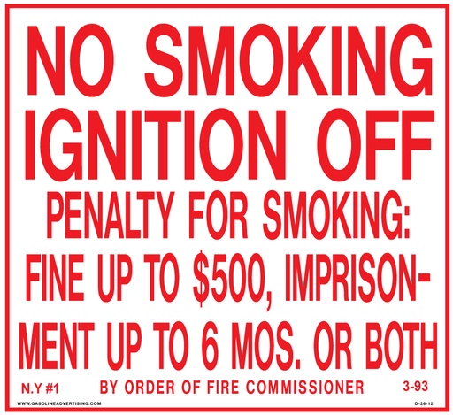 [D-26-12] D-26-12 - 12"w x 11"h Fueling Instructions Decal - NO SMOKING...