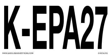 [CVD16-016] CVD16-016 - 6"w x 3"h "K-EPA27" - Black on White Decal