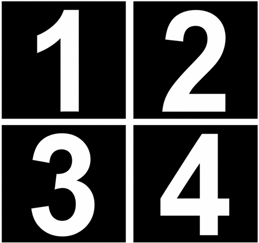 D-14-WB / D-19-WB Pump number Decals - White numbers on Black Background