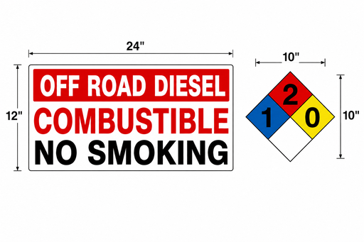 [G-2412-10ORD] AST OFF ROAD DIESEL High Performance Graphic Set - 1 Each NFPA & Tank Decal