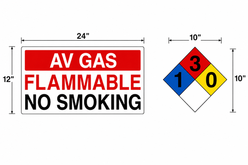 [G-2412-10AVGAS] AST AV GAS DIESEL High Performance Graphic Set - 1 Each NFPA & Tank Decal